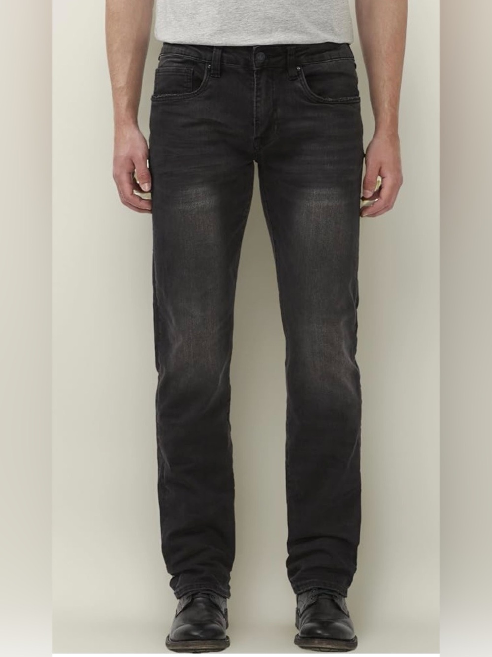 Buffalo David Bitton Men's Slim Straight Washed Black Jeans Size Waist 34